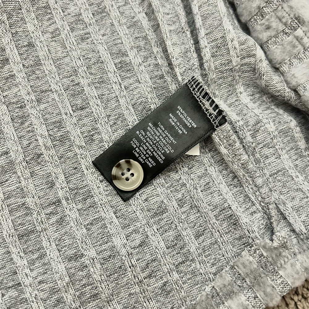 Frye Light Gray Ribbed Long Button-Front Cardigan - Picture 3 of 3